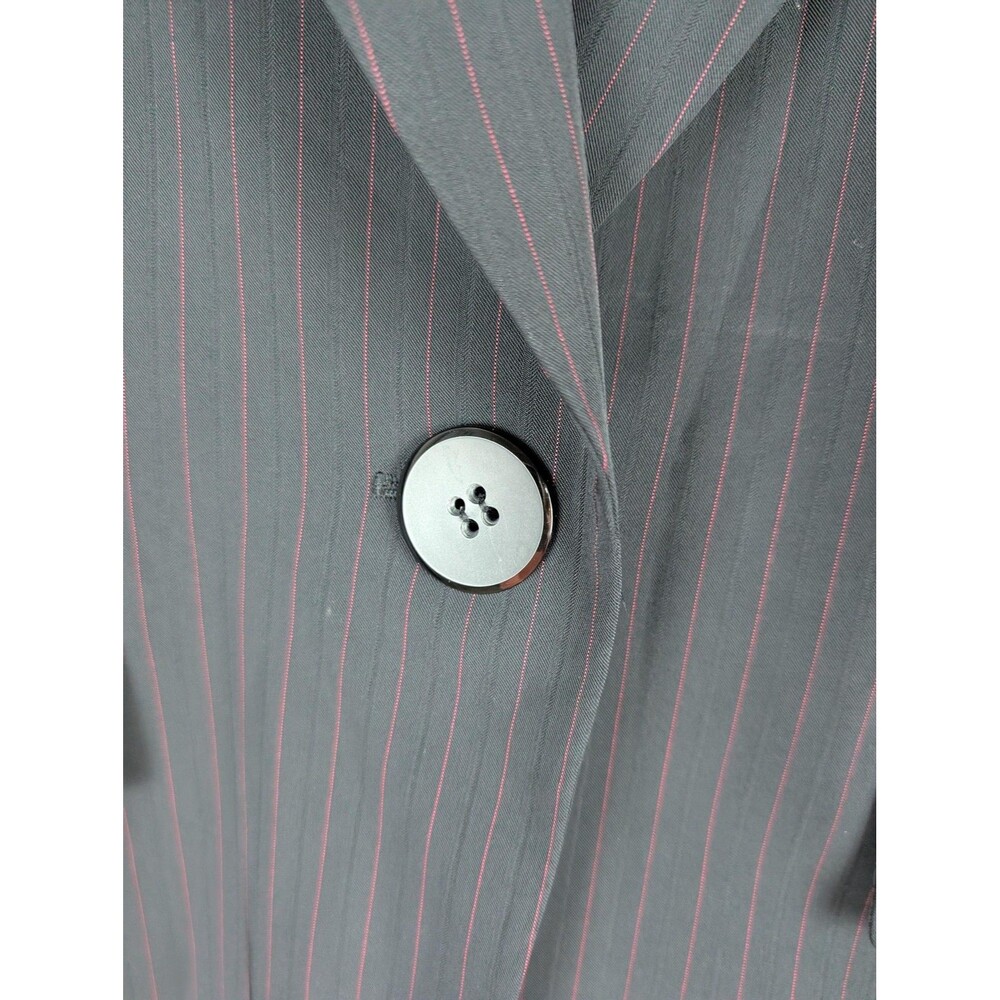 Tahari‎ Arthur S. Levine Blazer Womens 10 Gray Pinstripe One Button Notch Lapel - Picture 4 of 6